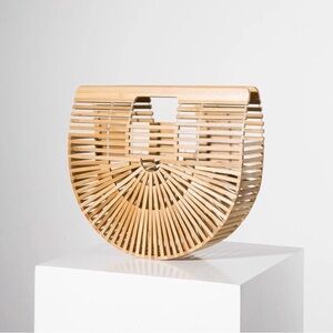 Natural Bamboo Half-Moon Handbag